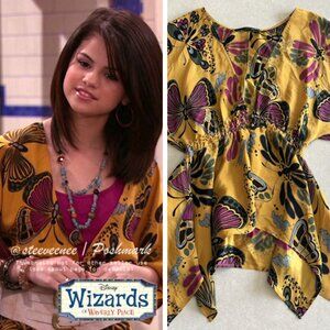 RARE Silk Butterfly Blouse ASO Alex Russo